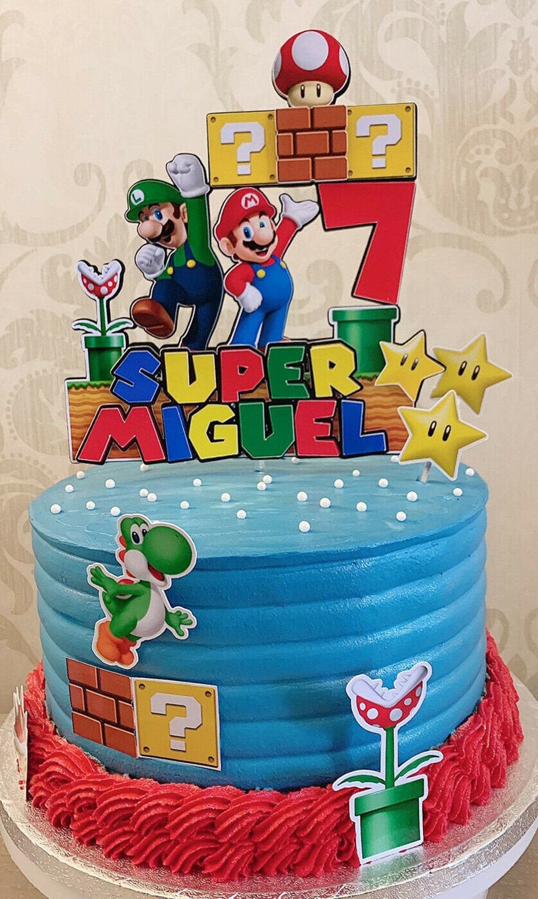 Décorations de gâteau Super Mario Party/anniversaire