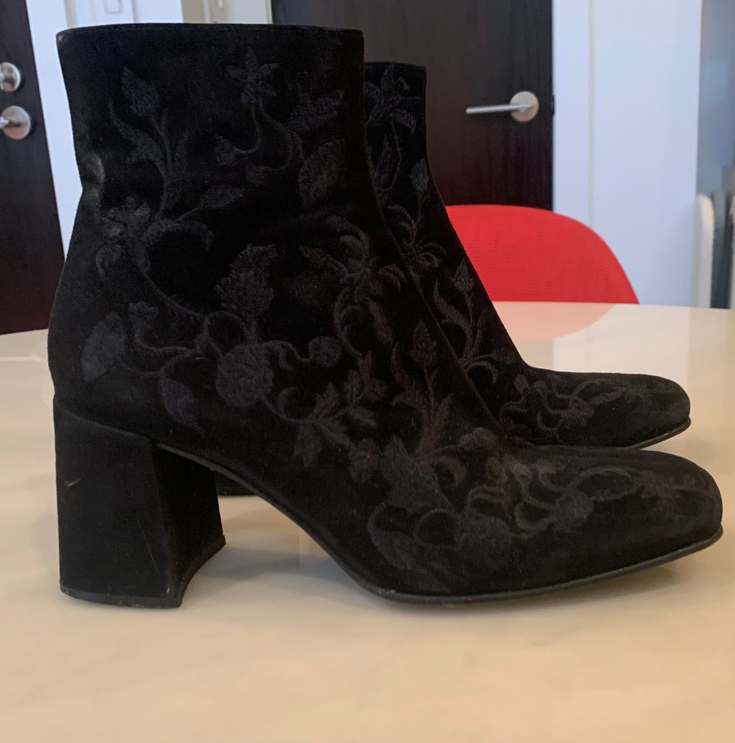 Vintage Freelance Embroidered Suede 
