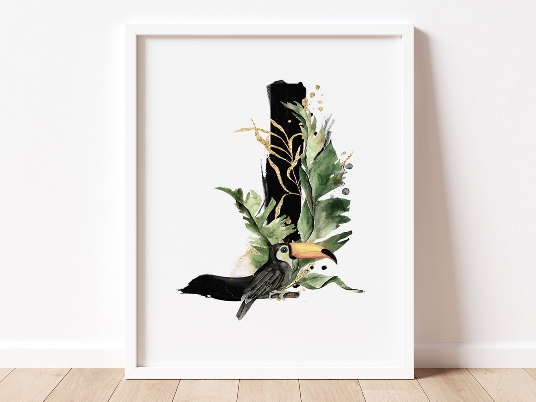 Jungle Letter J Wall Art // Kids Wall Art Wall Decor Etsy