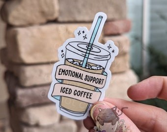 Cute Iced Coffee Sticker | Mental Health Sticker | Coffee Sticker | Funny Iced Coffee Sticker