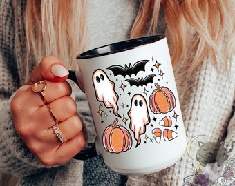 Spooky Collage Ghost Mug | Halloween Mug | Witchy Gift | Fall Mug