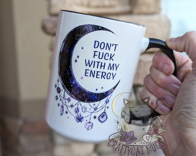 Witchy Gifts | Gift for Her | Travel Mug | Don't Fu*k with my Energy Moon Mug | Witch Mug | Personalized Gifts | Witchcraft