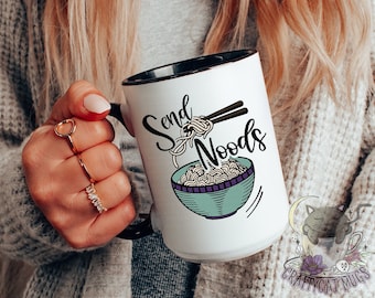 Taza de café divertida / Envía fideos / Envía fideos / Taza personalizada
