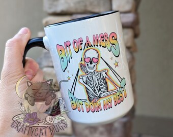 Mental Health Mug Halloween Coffee Mug Skeleton Mug Spooky Mug Personalized Mug