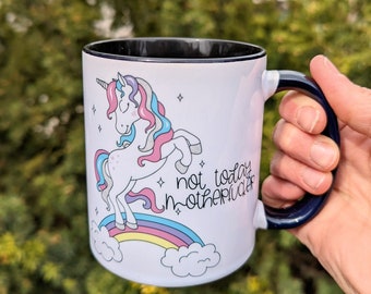 Funny Unicorn Coffee Mug | Travel Mug | Not Today MFer | Personalized Mug