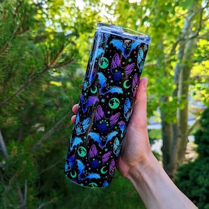 Bats Tumbler | Spooky Travel Mug | Halloween Bats Tumbler | Goth Tumbler