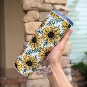 Beautiful Sunflower Tumbler | Personalized Sunflower Tumbler