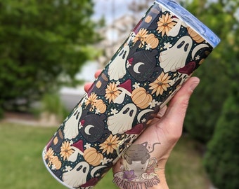 Mushroom Tumbler | Cottagecore Tumbler | Ghost Tumbler | Fall Cup
