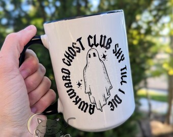 Awkward Ghost Halloween Coffee Mug | Cute Introvert Mug | Spooky Mug