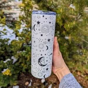 Celestial Tumbler | Witchy Tumbler | Moon Tumbler | Moon and Sun Cup