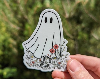 Ghost Sticker | Floral Ghost Sticker | Cute Spooky Halloween Sticker