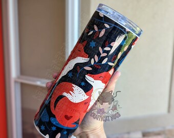 Cute Boho Fox Tumbler | Cute Fox Cup | Fox Tumbler