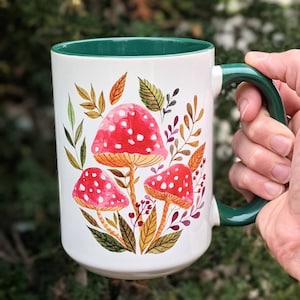 Fall Coffee Mug | Mushroom Mug | Gift for Her | Christmas Mug Gift | Travel Mug | Tumbler
