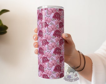 Pink Floral Spider Tumbler | Halloween Tumbler | Spider Cup