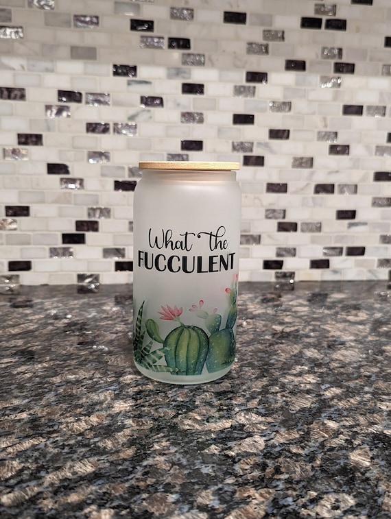 Frosted Glass Can | Iced Coffee Cup | Succulent Cup | Plant Mug