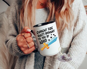 ADHD Side Quest Mug, Neurodiverse Mug, Mental Health Humor Coffee Mug