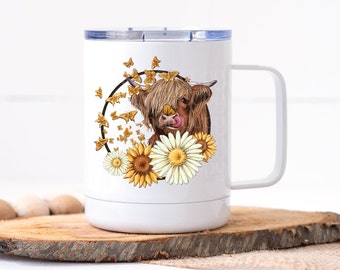 Cow Coffee Mug | Cow Cup | Personalized Mug | Highland Cow Mug | Travel Mug