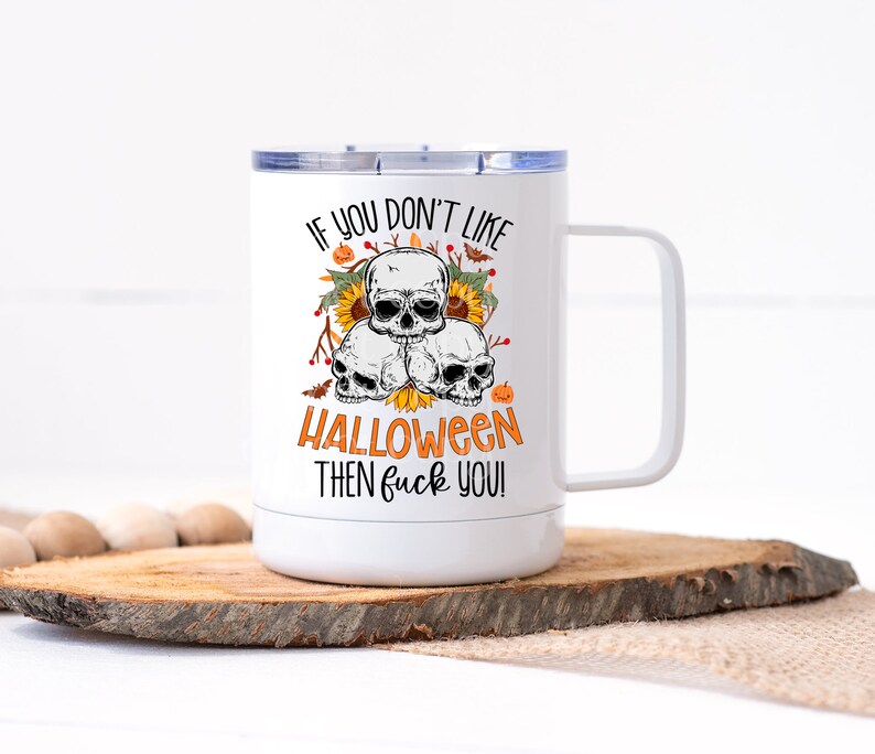 Halloween Mug | Funny Halloween Mug | Spooky Mug | Personalized Mug | Travel Mug Travel Mug with Lid