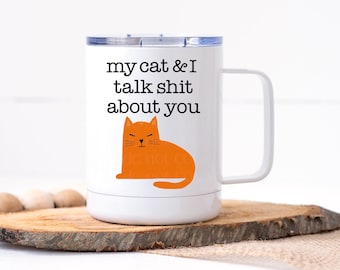 Personalized Gift | Funny Cat Coffee Mug | Travel Mug | Cat Cup