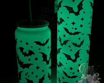 Glow in the Dark Tumbler | Bat Tumbler | Halloween Tumbler