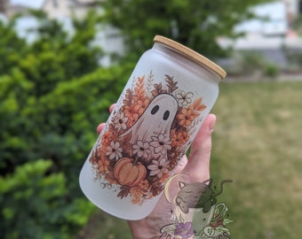 Frosted Glass Fall Ghost Cup - Single Side