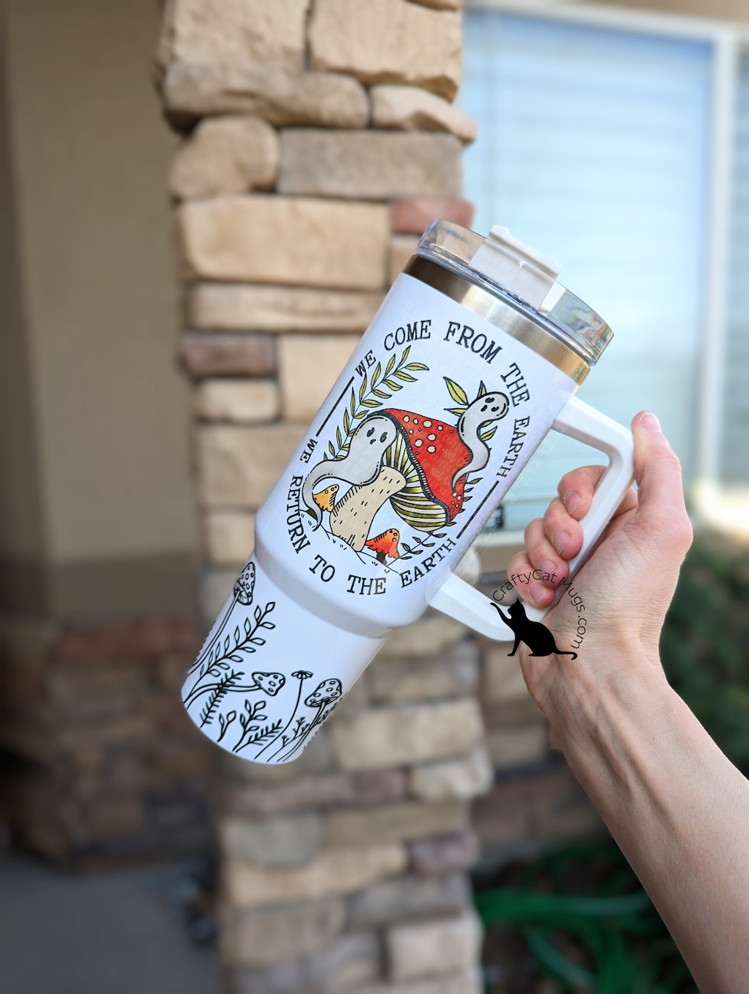 We Come From The Earth We Return To The Earth 40oz Tumbler | Mushroom Tumbler | Ghost Tumbler