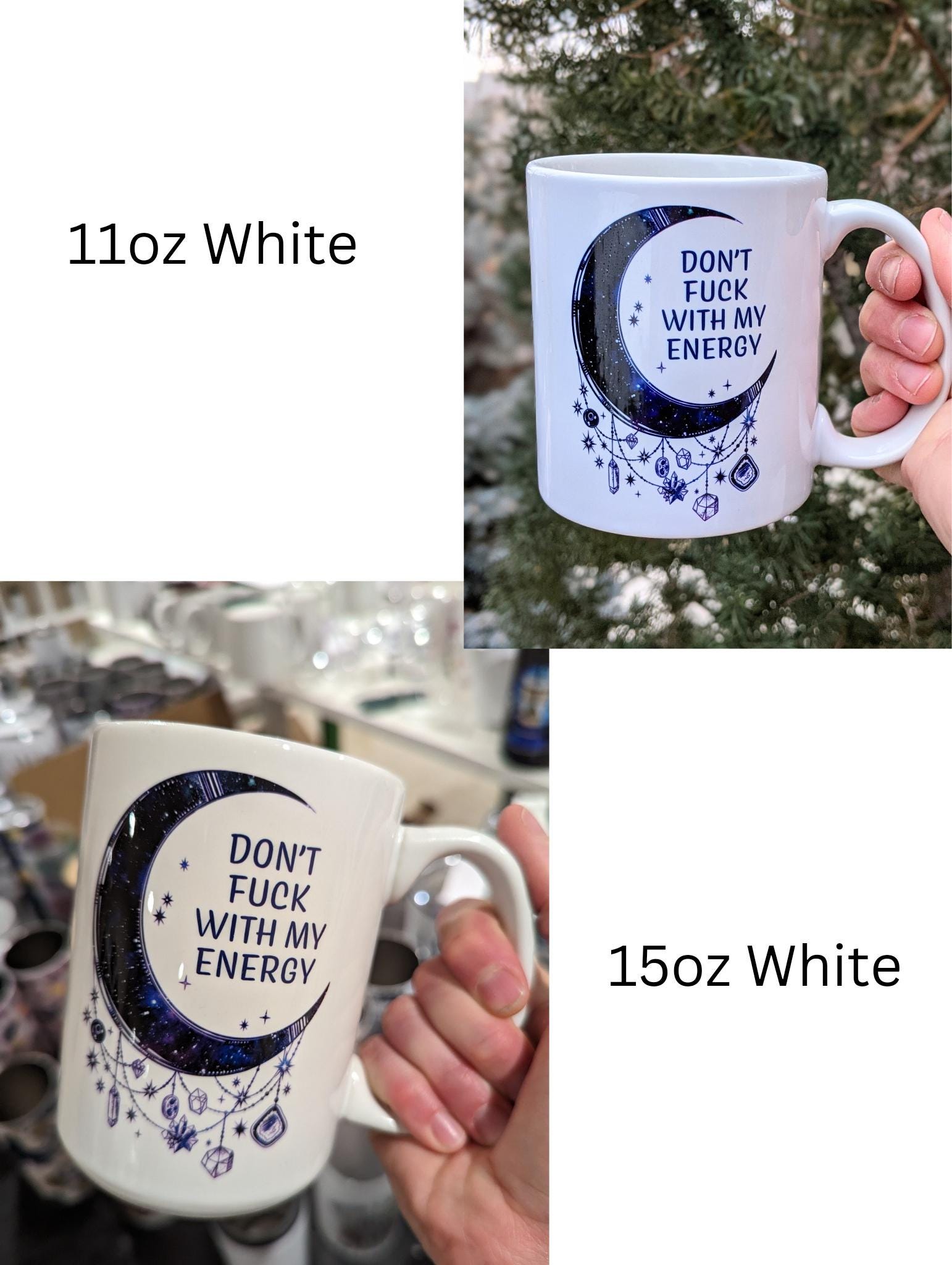 Witchy Gifts | Gift for Her | Travel Mug | Don't Fu*k with my Energy Moon Mug | Witch Mug | Personalized Gifts | Witchcraft