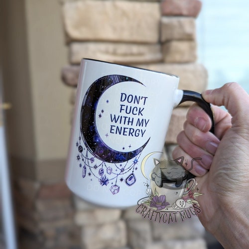 Witchy Gifts | Gift for Her | Travel Mug | Don't Fu*k with my Energy Moon Mug | Witch Mug | Personalized Gifts | Witchcraft