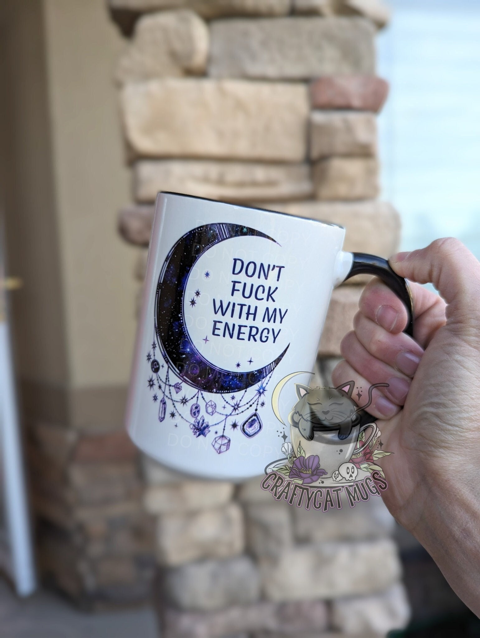 Witchy Gifts | Gift for Her | Travel Mug | Don't Fu*k with my Energy Moon Mug | Witch Mug | Personalized Gifts | Witchcraft
