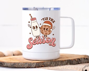 Christmas Coffee Mug | Retro Christmas Mug | Personalized Gift | Tis the Season | 40oz Tumbler