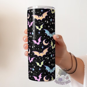 Bats Tumbler | Spooky Travel Mug | Halloween Bats Tumbler | Goth Tumbler