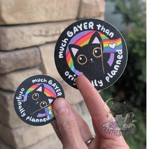 Gay Pride Sticker, Funny Gay Sticker, Black Cat Pride Sticker, Cute Gay Sticker image 3