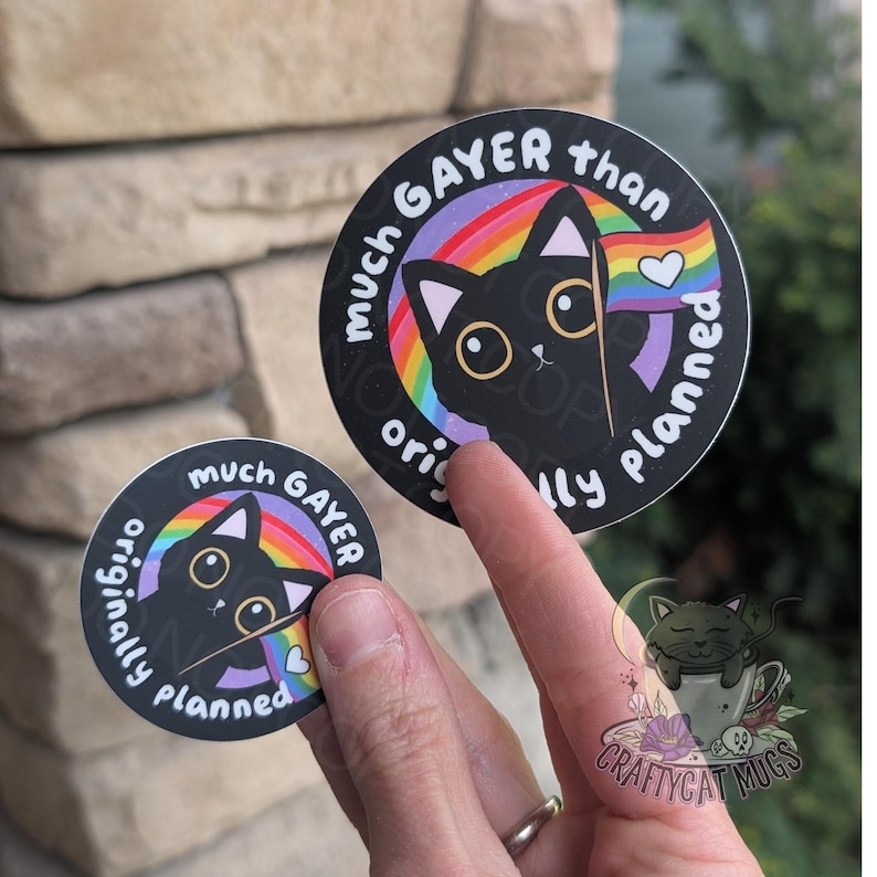 Gay Pride Sticker, Funny Gay Sticker, Black Cat Pride Sticker, Cute Gay Sticker image 3