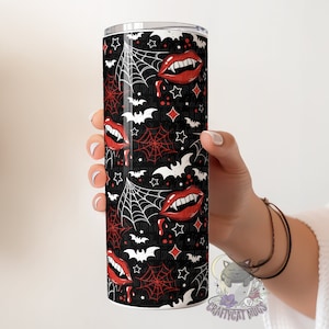 Vampire Tumbler | Spider Webs and Bats | Halloween Tumbler
