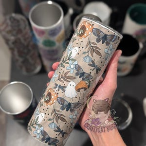 Spooky Cottagecore Ghosts Tumbler | Mushroom Halloween Tumbler