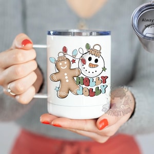 Winter Coffee Mug | Christmas Things Mug | Gingerbread Man and Snowman Ornament