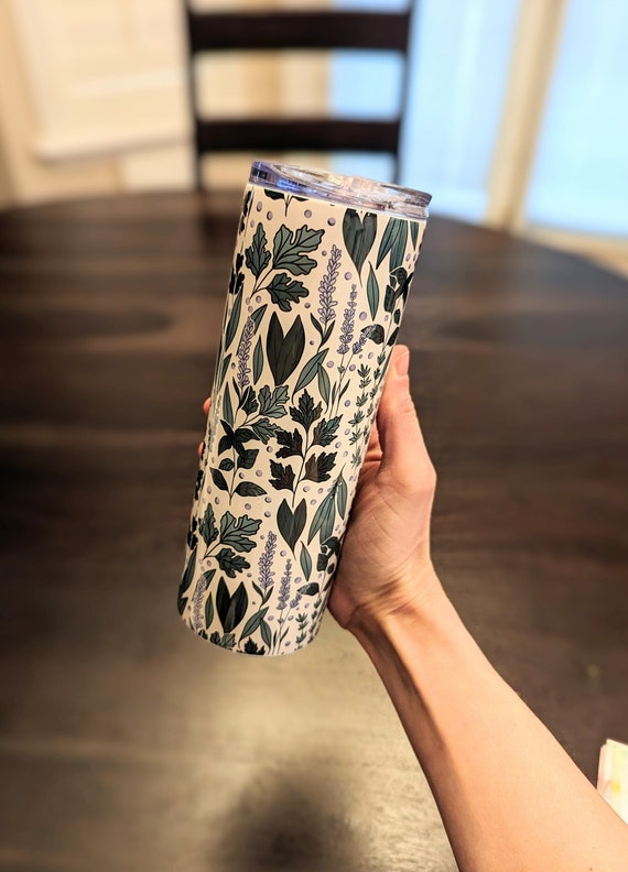 Green Witch Tumbler | Cottagecore Plant Tumbler | Witchy Plant Cup | Gardener Cup