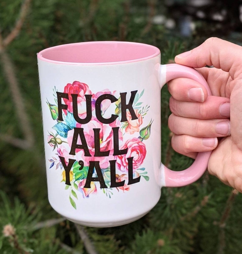 Funny Coffee Mug | Gift for Her | Christmas Gift Friend | Personalized Mug | Travel Mug 15oz - Pink Inside