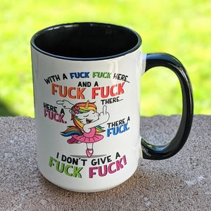 Funny Coffee Mug Gift, Unicorn F*ck Mug, Gift for Her, Personalized Mug