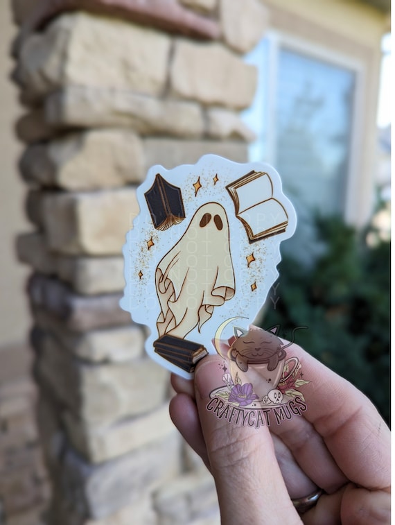 Cottagecore Ghost Sticker | Bookish Ghost Sticker | Cute Spooky Halloween Sticker
