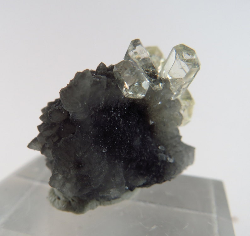 Gem Barite Crystals on Druzy Quartz Meikle Mine, Nevada image 4