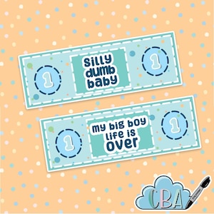 &quot;ABDL Diaper Tape Duo &quot;&quot;Silly Dumb Baby, Big Life Over&quot;&quot;&quot;