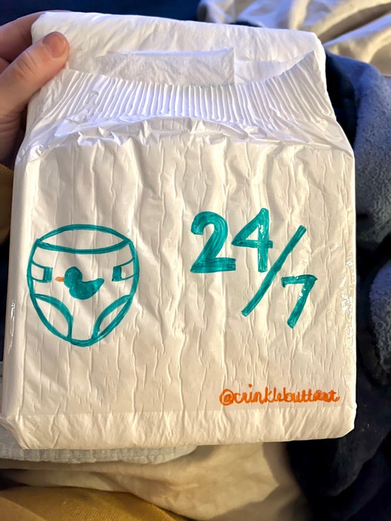Abdl Fetish Adult Baby Diaper Diapered 24 7 Etsy