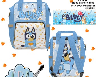 FREE STICKERS ABDL Bluey Diaper Bag Backpack