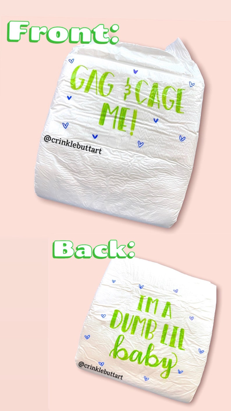 ABDL Adult Baby Diaper gag & Cage Meim A Dumb Little Baby Etsy Canada