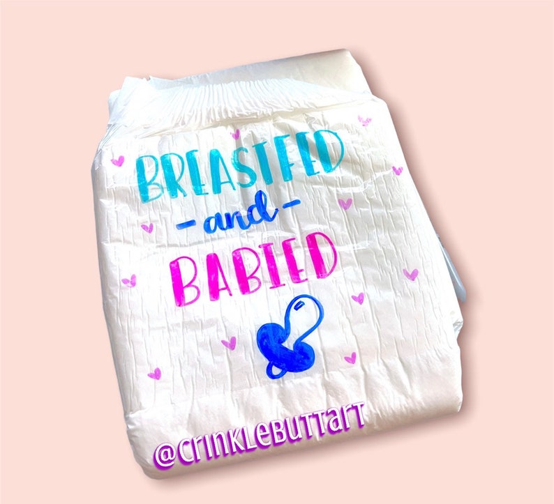 ABDL Adult Baby Diaper, 'Breastfed & Babied' 