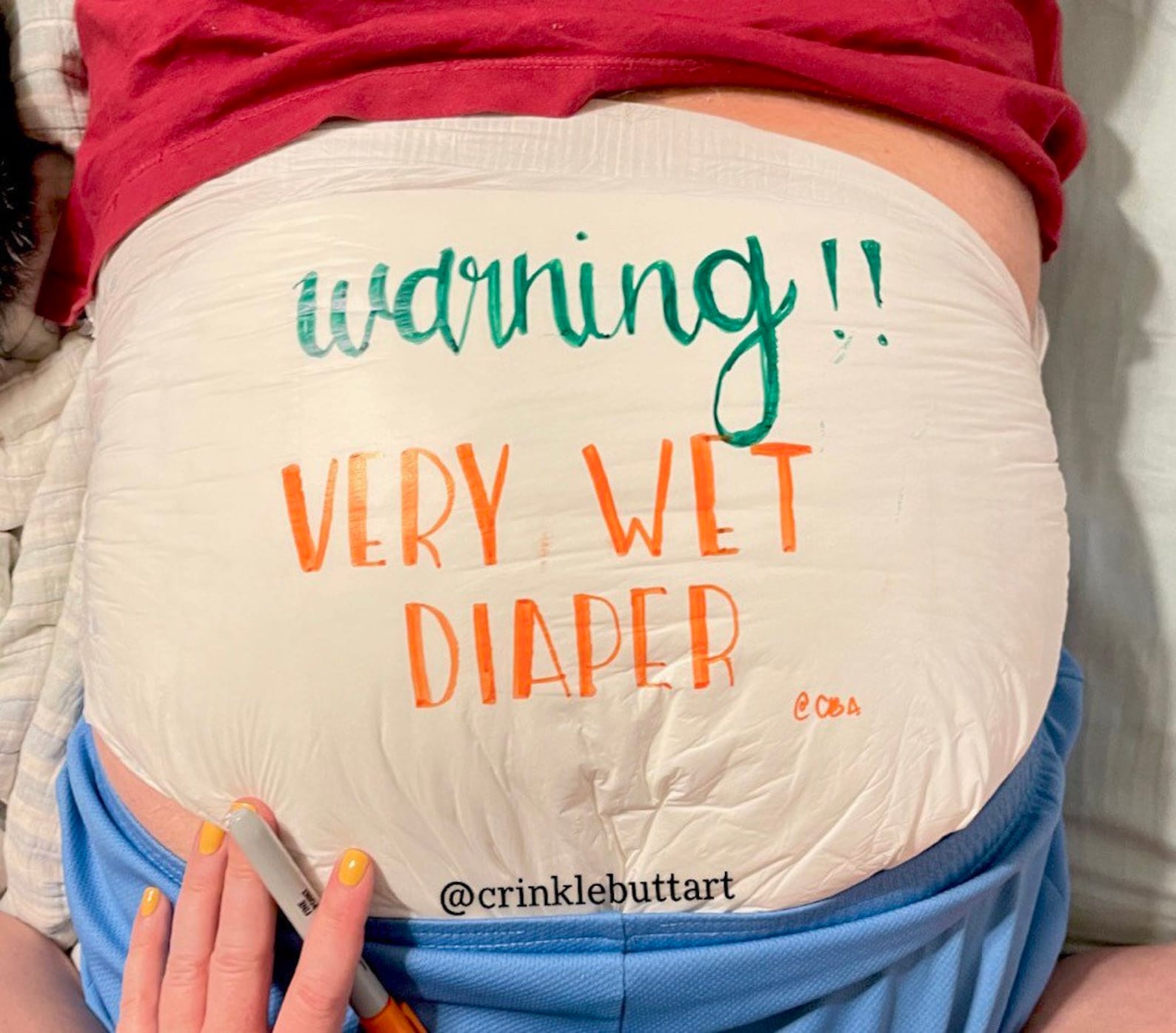 Abdl Diaper Warning Very Wet Diaper Etsy