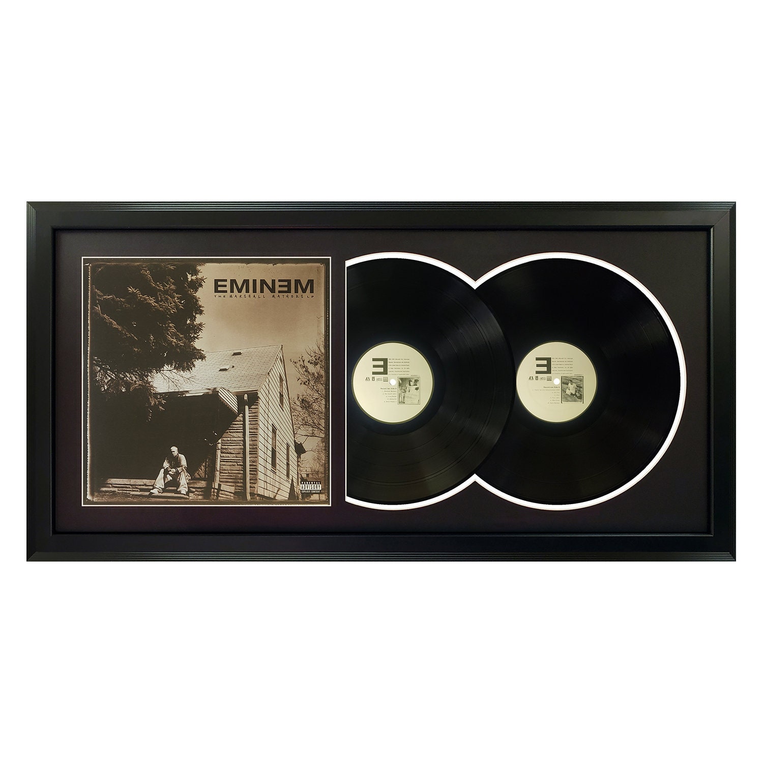 Eminem The Marshall Mathers LP Álbum doble enmarcado Tapete negro y marco  negro. 17,5 x 34,5 -  México