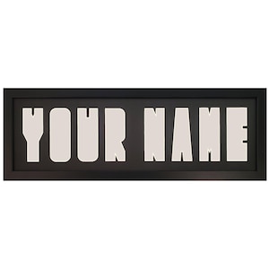 Personalized Letter Collage in Black Frame with Black Mat