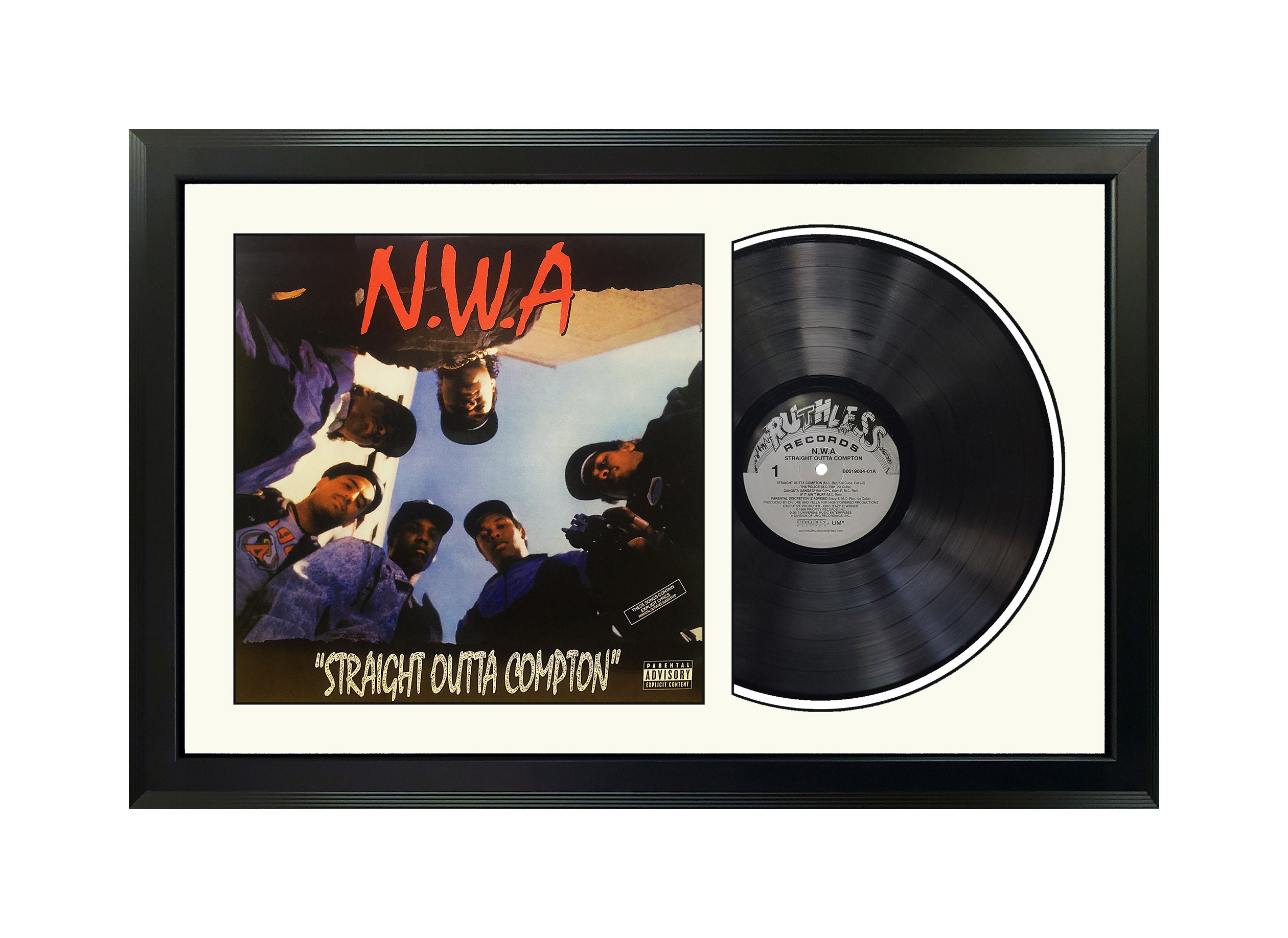 chokolade etc Profit N.W.A. Straight Outta Compton Framed Vinyl Record - Etsy